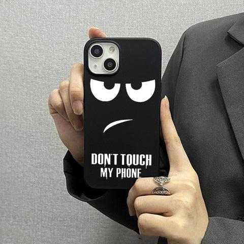 "Angry Face" Matte Black iPhone Case