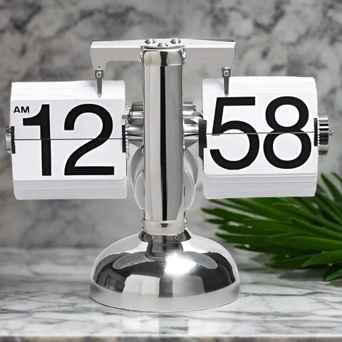 High-Quality Custom Made Retro Clock with stainless steel design and classic flip display, perfect for adding a touch of elegance to any setting.