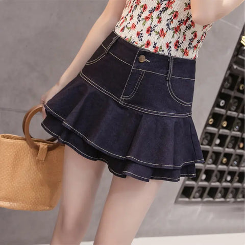 "Summer Breeze" Retro Denim Skirt