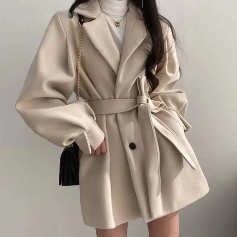 Elegant Thickened Wool Women's Coat