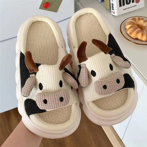 Funny Custom Made Cow Slippers