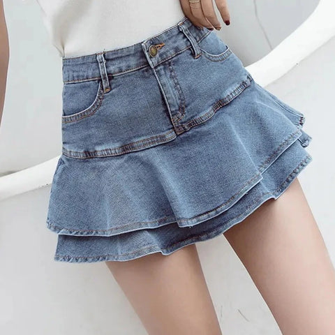 "Summer Breeze" Retro Denim Skirt