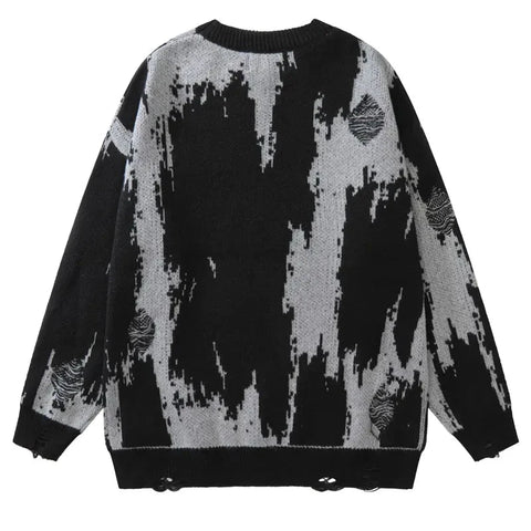 Gothic "Horror" Ripped Sweater