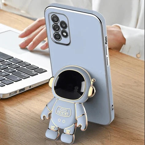 Premium iPhone case with unique astronaut design, providing superior protection, comfortable grip, and hands-free viewing stand