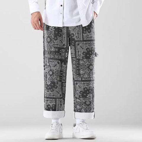 "Four Seasons" Stylish Vintage Print Pants