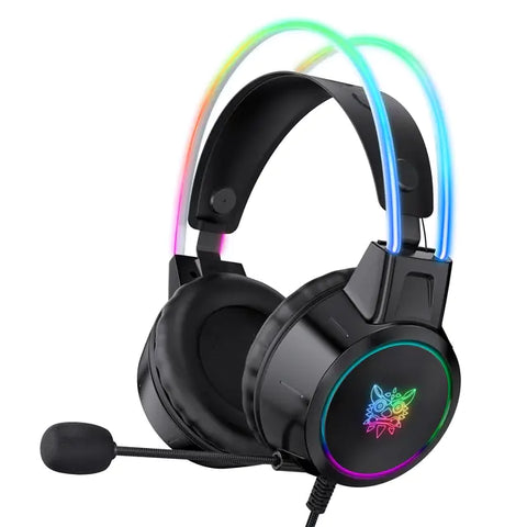 X15 PRO RGB Gaming Headset featuring high-definition 50mm speakers, noise-cancelling microphone, and customizable RGB lighting for an immersive and stylish gaming experience.