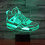 Unique Sneakerhead Hologram Night Lamp featuring a realistic 3D sneaker design with multi-color LED lights, perfect for desks, bedside tables, and shelves.