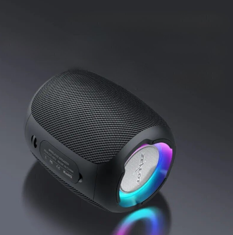 Zealot S53 Mini Bluetooth Speaker with colorful LED lighting, waterproof design, and high-quality sound, perfect for outdoor adventures.