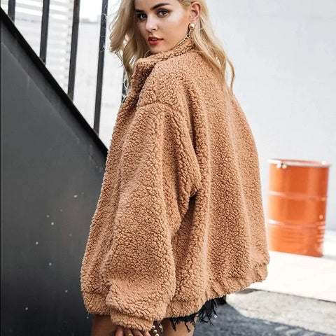 Oversized Faux Fur Sherpa Jacket