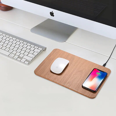 Wooden Wireless Charging Mouse Pad