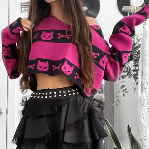 Gothic "Harajuku" Print Sweater