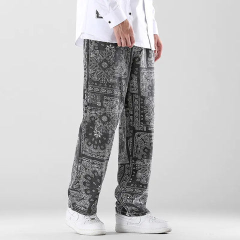 "Four Seasons" Stylish Vintage Print Pants