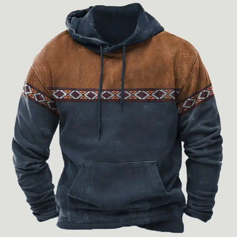 Western "Aztec" Patchwork Hoodie