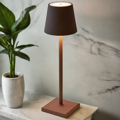 Solkatt Premium Wireless Desk Lamp with vintage-inspired design, dimmable LED lights, and waterproof features for versatile indoor and outdoor use.