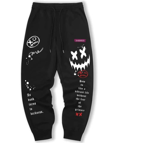 Grim Hustle Men's Sweatpants featuring a bold graphic design, drawstring waist, and high-quality fabric for a stylish and comfortable fit