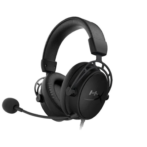 HyperX Alpha S Gaming Headphones featuring advanced 7.1 surround sound, detachable microphone, and versatile connectivity options for an immersive gaming experience.