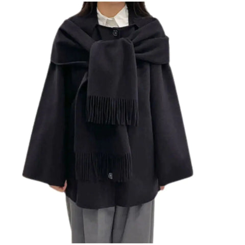 "Haliska" Designer Modern Scarf Coat