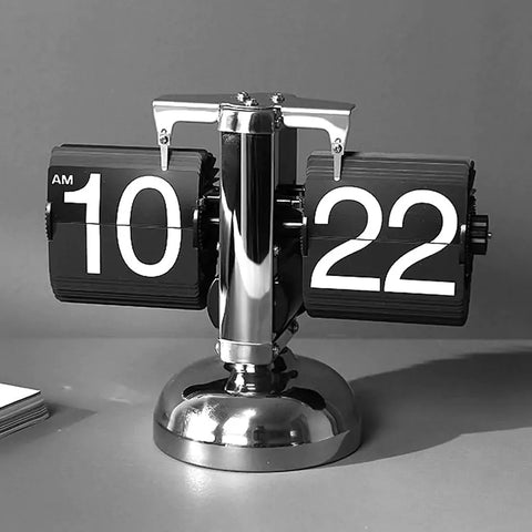 High-Quality Custom Made Retro Clock with stainless steel design and classic flip display, perfect for adding a touch of elegance to any setting.