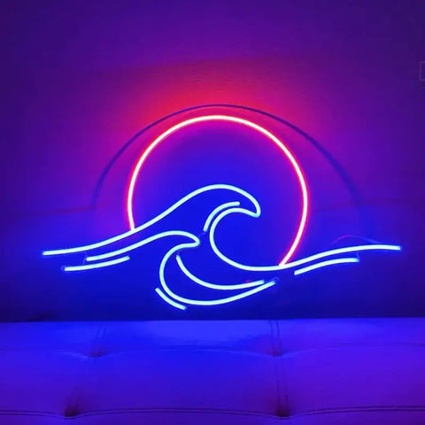 "Rouge Wave" Modern Art Neon Sign